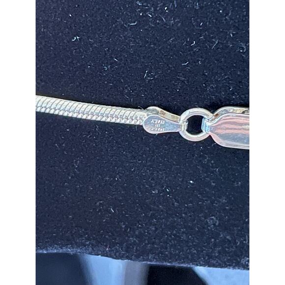 Lariat Necklace Sterling Silver Snake Chain Pendant 28 in. Made in Italy - Picture 7 of 10